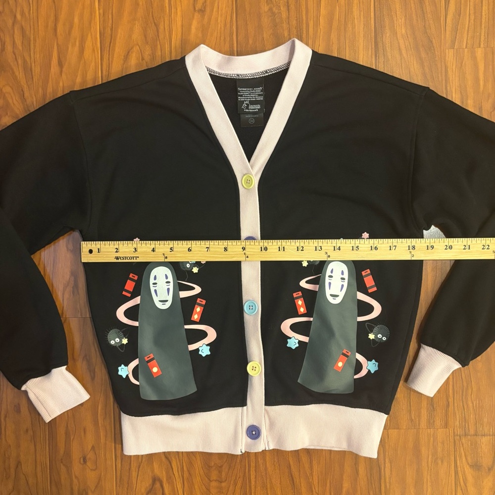 Her Universe Hot Topic Spirited Away Black Cardigan Pink Trim Womens Small - Picture 2 of 6